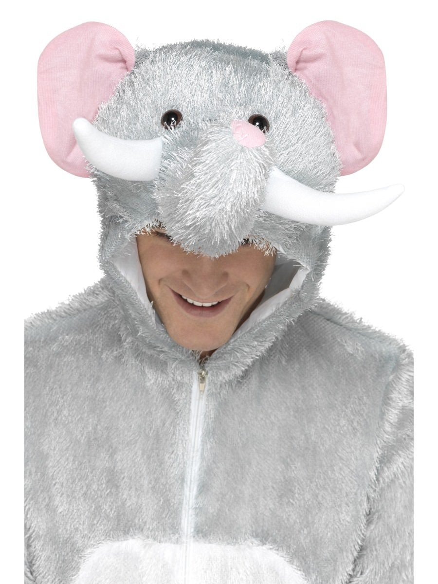 Elephant Costume Adult Grey Jumpsuit with Hood Tail 6
