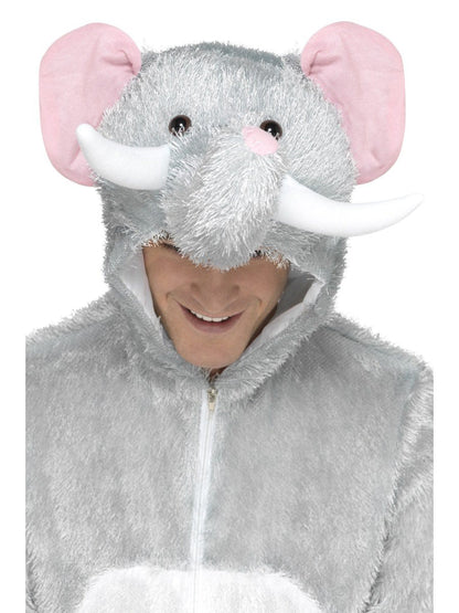 Elephant Costume Adult Grey Jumpsuit with Hood Tail 6