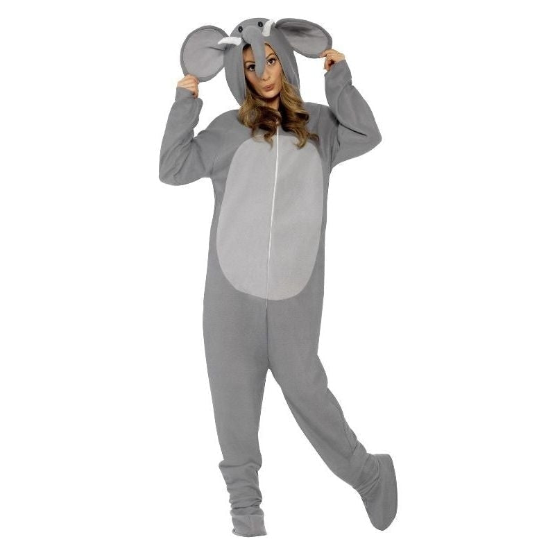 Elephant Costume with Hood Adult Grey_3