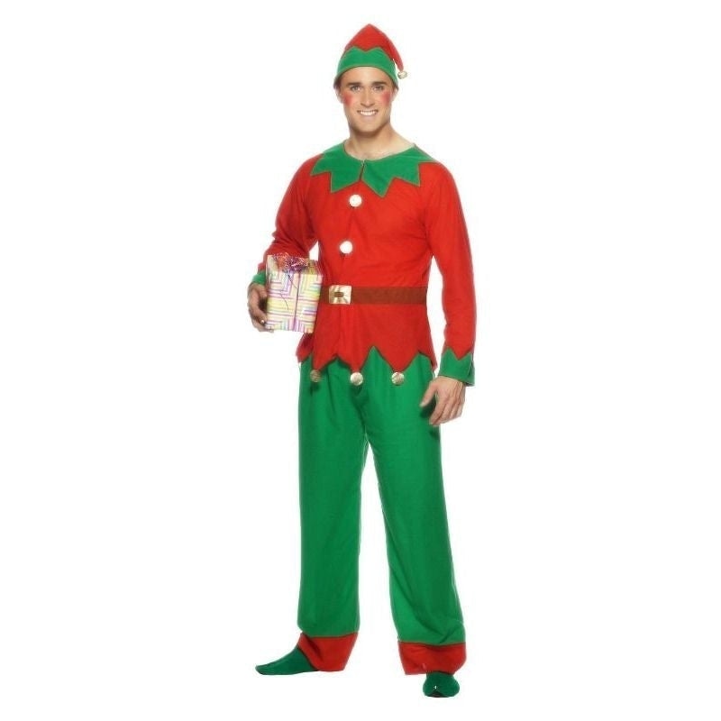 Elf Man Costume Adult Red Green 2