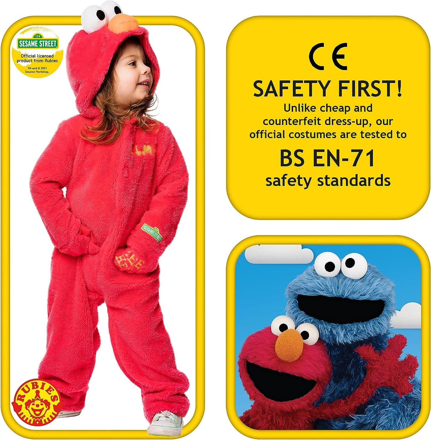 Elmo Costume Toddler Sesame Street Soft Fleece Jumpsuit 3