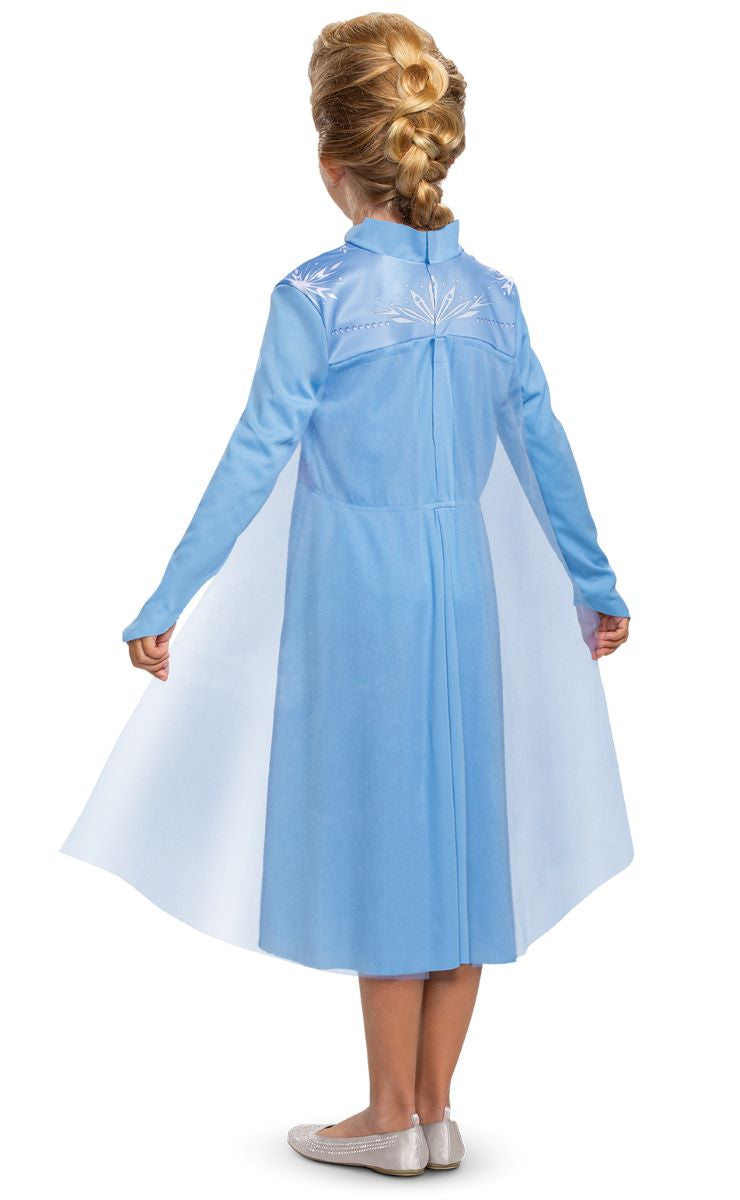 Elsa Travelling Frozen Costume Child Disney Blue Dress Cape 2