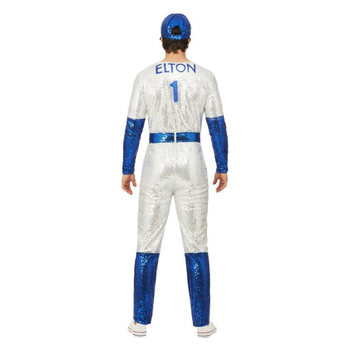 Elton John Deluxe Sequin Baseball Costume Adult Blue Silver_2