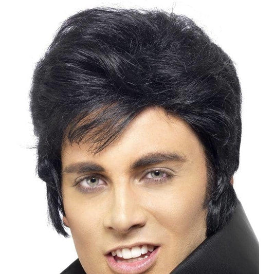 Elvis Presley Wig Adult Black Quiff Iconic Costume Accessory 2
