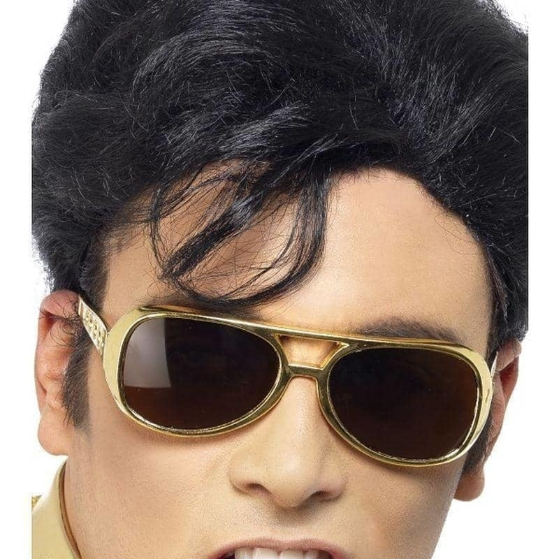Elvis Shades Adult Gold Black Glass 2