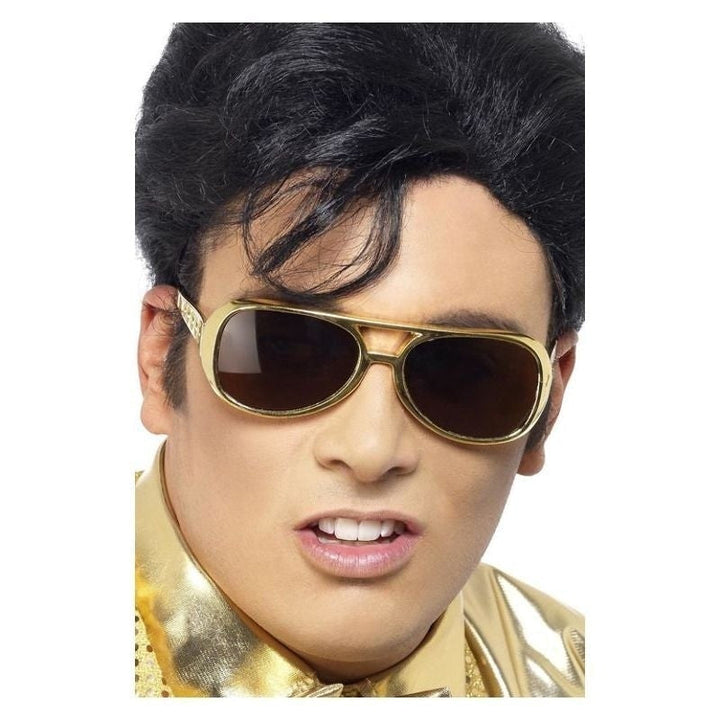 Elvis Shades Adult Gold Black Glass_1