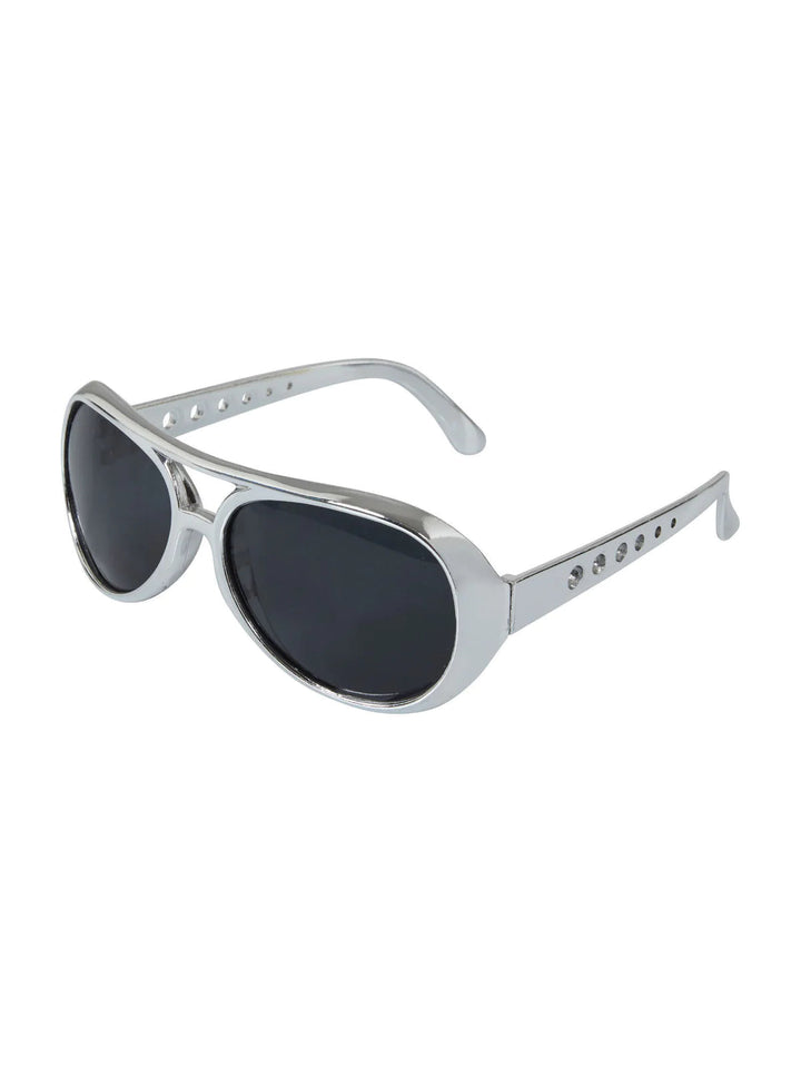 Size Chart Elvis Sunglasses Silver Costume Accessory