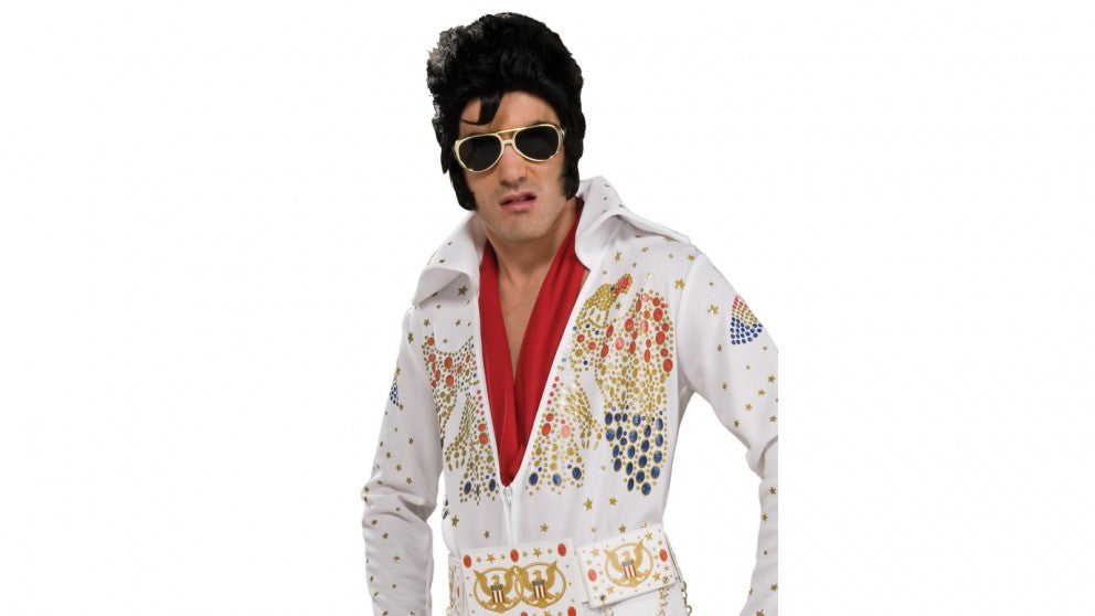 Elvis White Suit Costume Mens Deluxe Jumpsuit 2