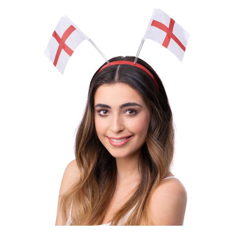 England Flag Bopper Headband Adult White Red 1