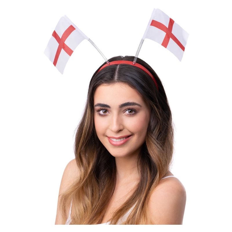 England Flag Bopper Headband Adult White Red_1