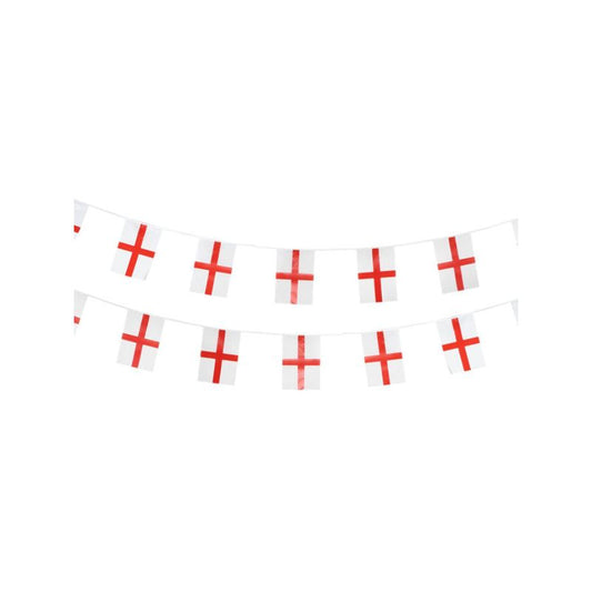 England Flag Rectangle Bunting Plastic White Red 10 Metres 1