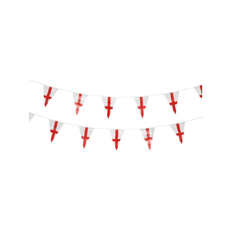 England Flag Triangle Bunting Plastic Adult White Red_1
