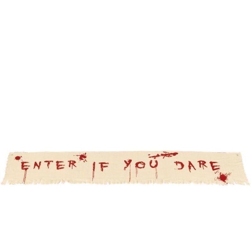 Enter If You Dare Bloody Banner Decoration Adult Natural Red 1