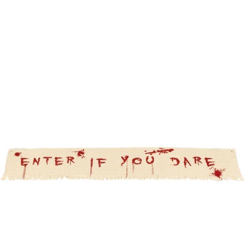 Enter If You Dare Bloody Banner Decoration Adult Natural Red_1