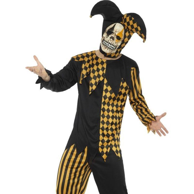 Evil Court Jester Costume Adult Black Gold 1