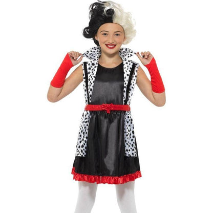 Evil Little Madame Costume Kids Cruella Dress 1