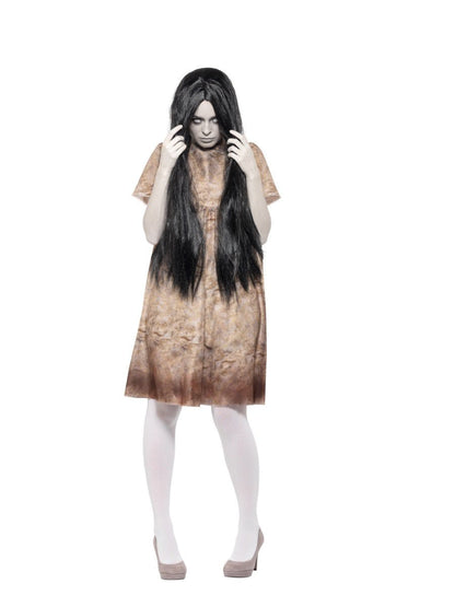 Evil Spirit The Ring Costume Adult Grey Decayed Dress Wig 4