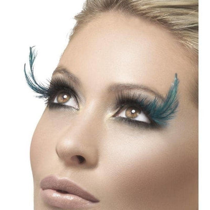 Eyelashes Black and Green Feather Plumes Glue Included 1