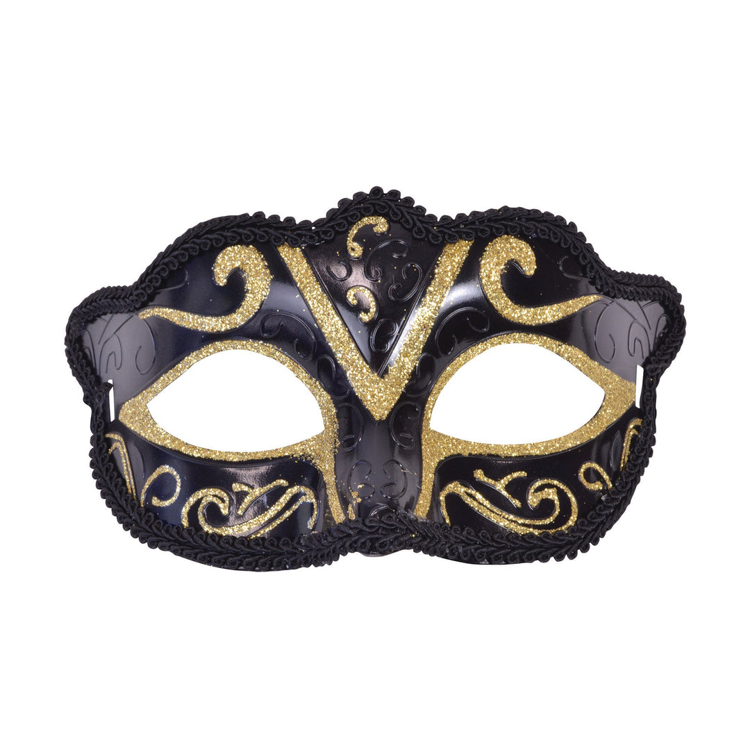 Eyemask Plastic Black Gold Glitter_1