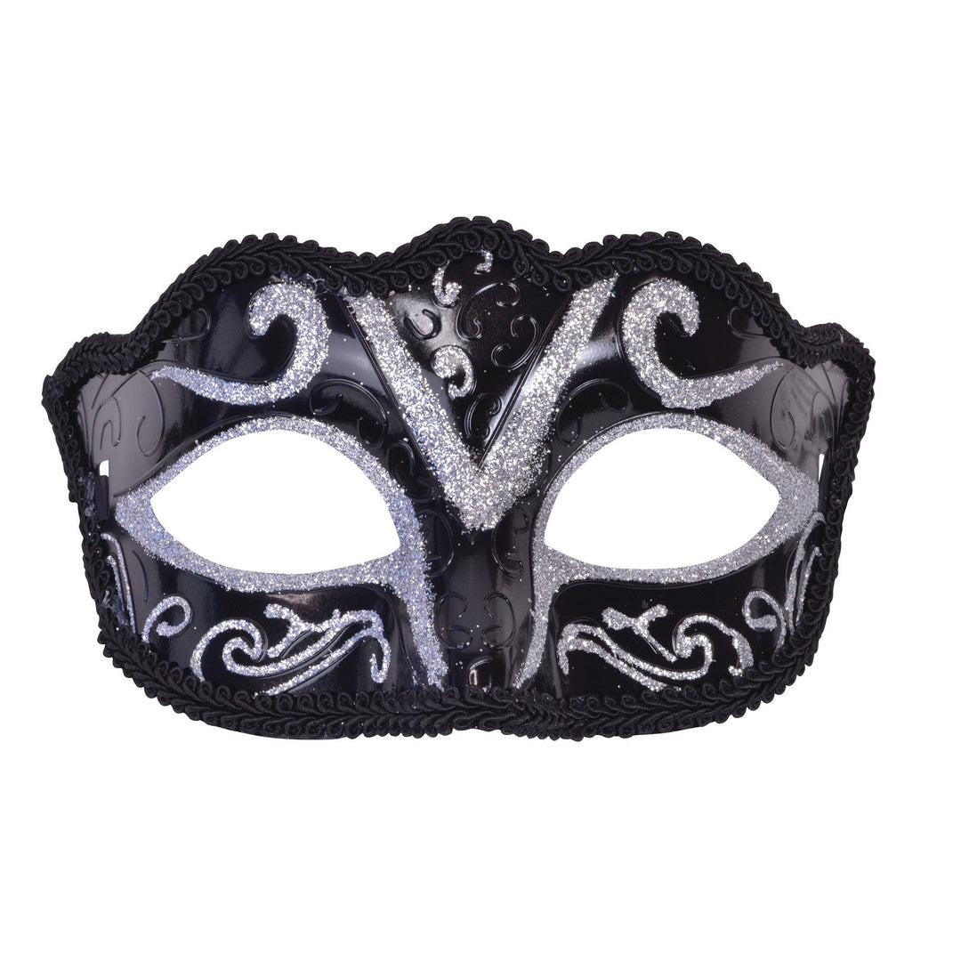 Eyemask Plastic Black Silver Glitter_1
