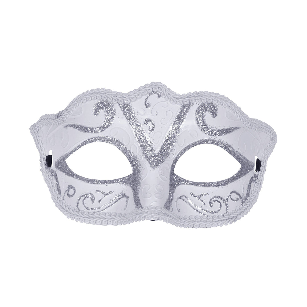 Eyemask Plastic White Silver Glitter_1