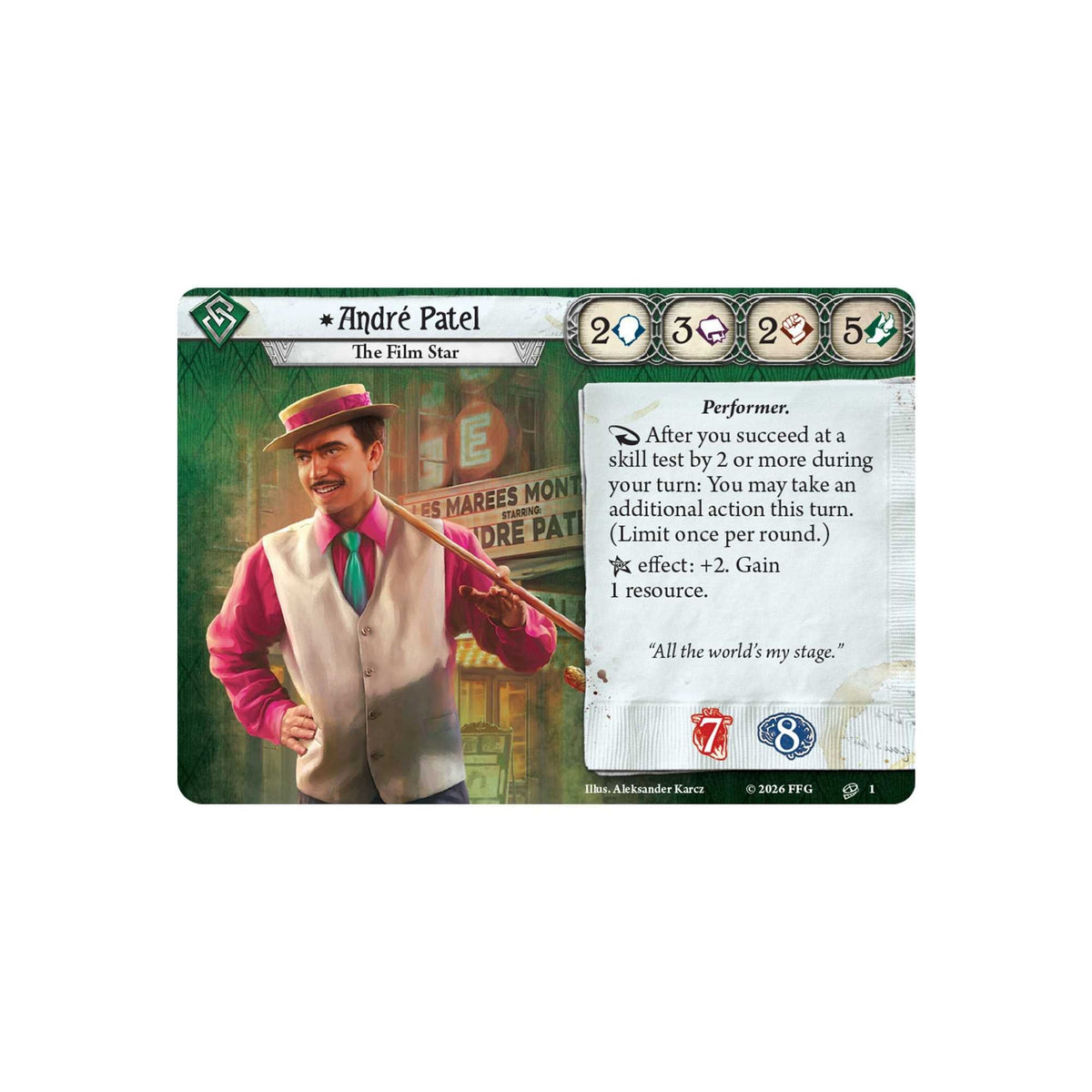 Arkham Horror The Card Game Andre Patel Investigator Deck Card Game Expansion