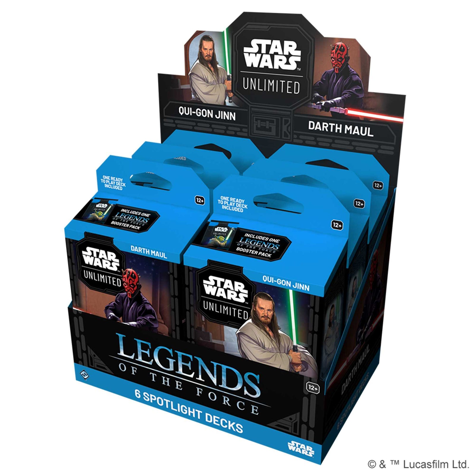 Star Wars Unlimited Spotlight Deck Darth Maul and Quigonjinn Legends of the Force Display 1