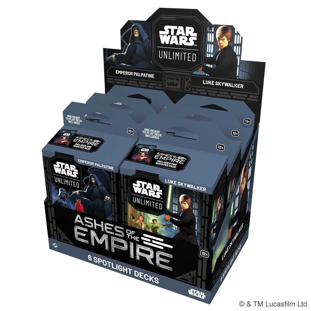 Star Wars Unlimited Ashes of the Empire Spotlight Deck Display Luke and Palpatine Card Game Expansion