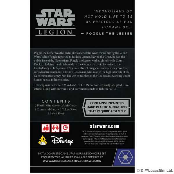 Sun Fac & Poggle the Lesser Commander Expansion: Star Wars Legion