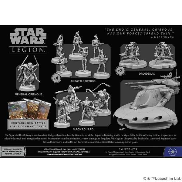 Star Wars Legion Separatist Invasion Battle Force Starter Set Command General Grievous