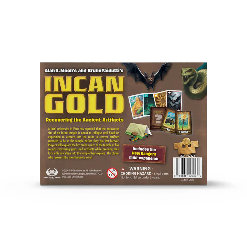 Incan Gold Recovering The Ancient Artifacts 2024 Edition with New Dangers Expansion 3