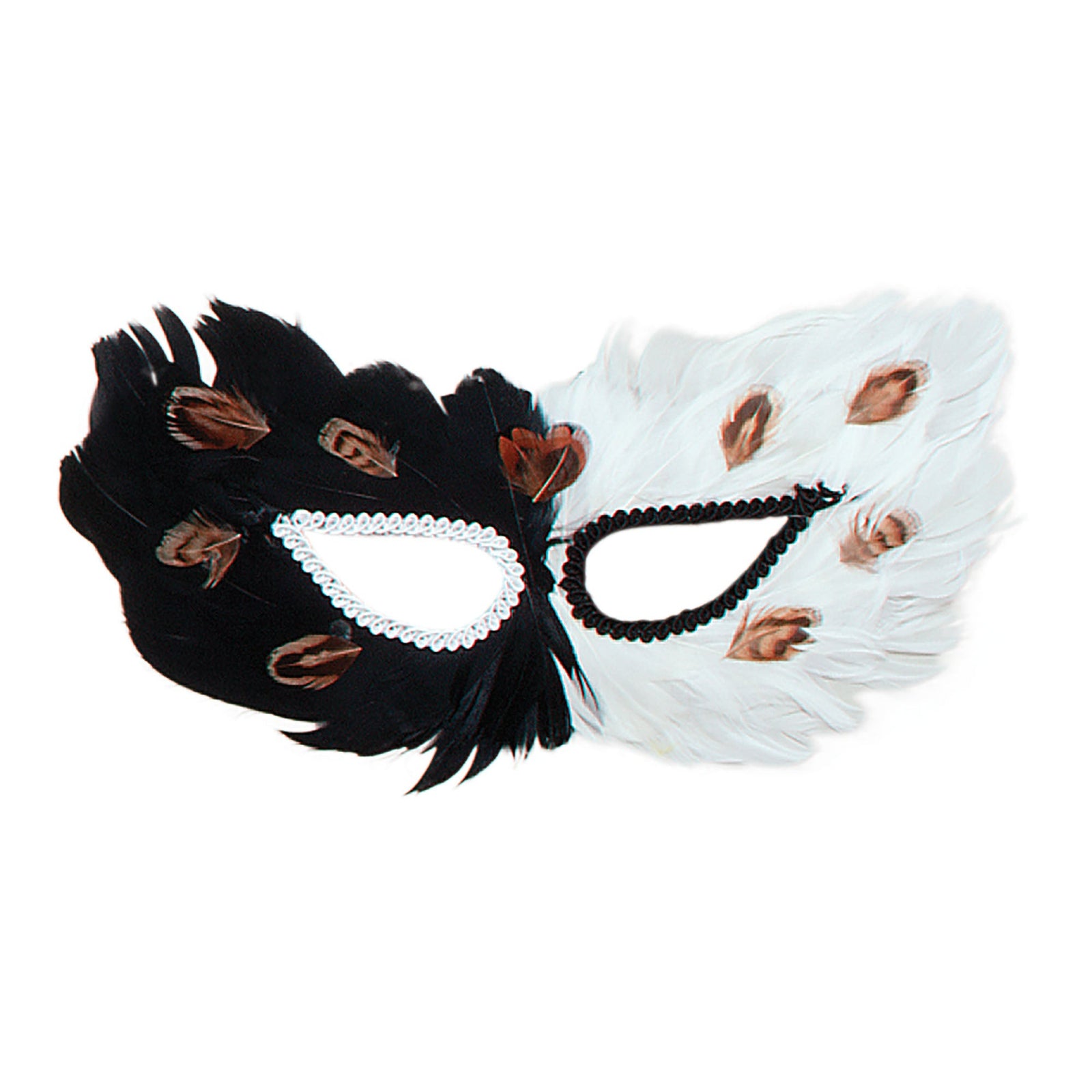 Feather Eye Mask Black White Masks Unisex 1