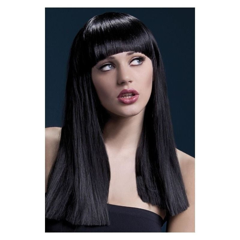 Fever Alexia Wig Long Black Blunt Cut with Fringe 48cm 1