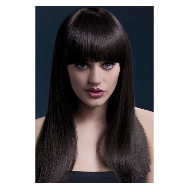 Fever Alexia Wig Brown Long Blunt Cut with Fringe 48cm Costume Hair 1