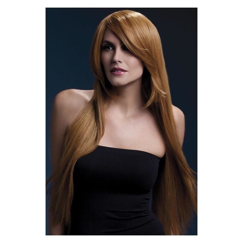 Fever Amber Wig Adult Auburn Long Straight with Feathered Fringe 71cm 1