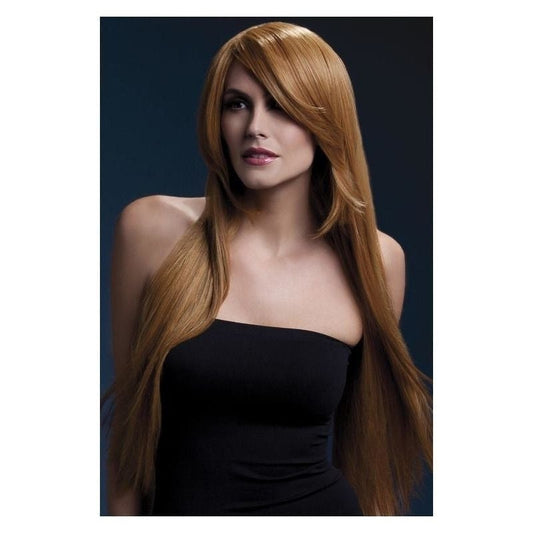 Fever Amber Wig Adult Auburn Long Straight with Feathered Fringe 71cm 1