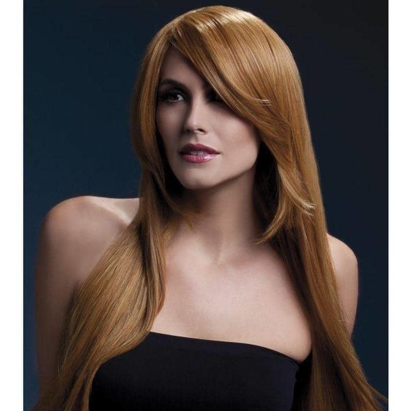Fever Amber Wig Adult Auburn Long Straight with Feathered Fringe 71cm 2