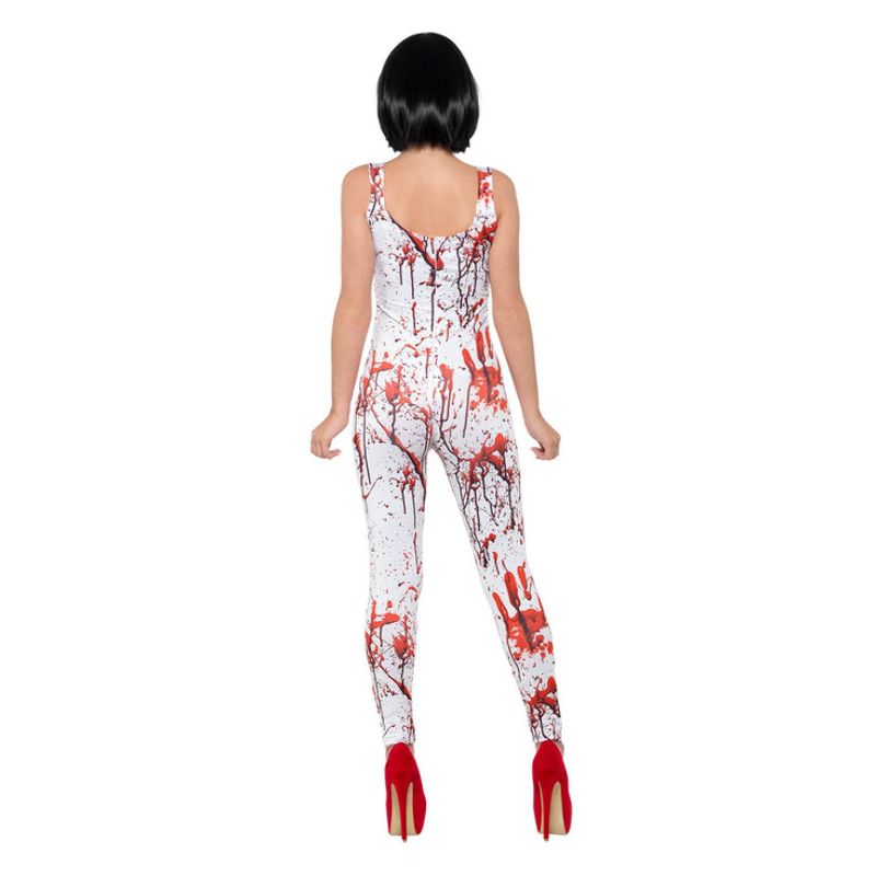 Fever Blood Splatter Costume White and Red Adult 2