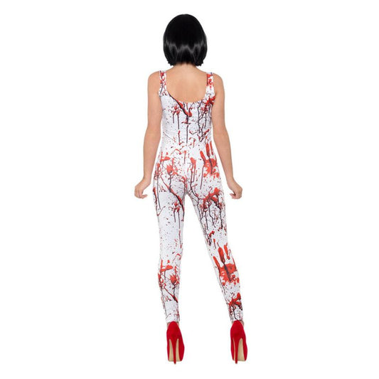 Fever Blood Splatter Costume White and Red Adult 2