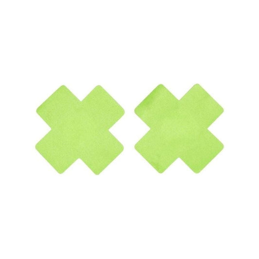 Fever Cross Nipple Pasties Lime 1