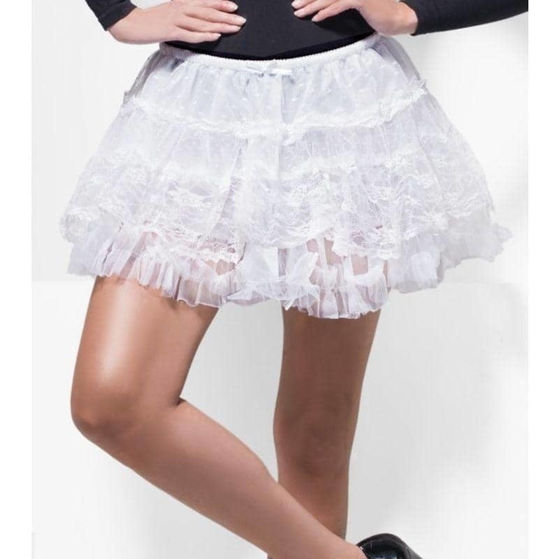 Fever Deluxe Lace Petticoat Adult White_1