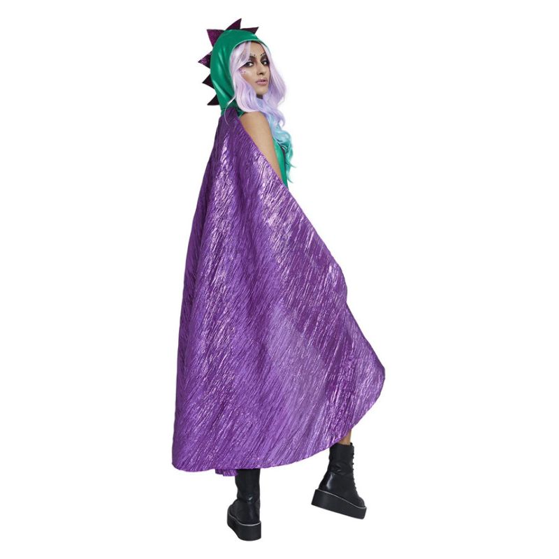 Fever Dragon Costume Green Adult Hooded Cape Jumpsuit 2