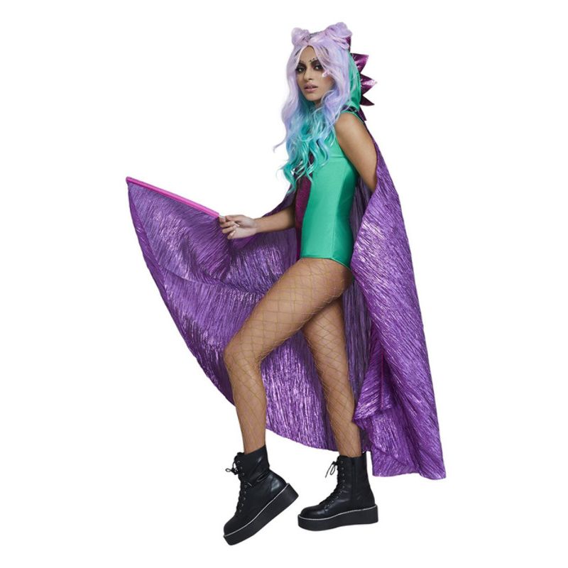 Fever Dragon Costume Green Adult Hooded Cape Jumpsuit 3