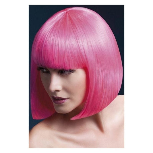 Fever Elise Neon Pink Wig Bob with Fringe 33cm 1