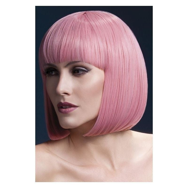 Fever Elise Wig Adult Pastel Pink Sleek Bob with Fringe_2