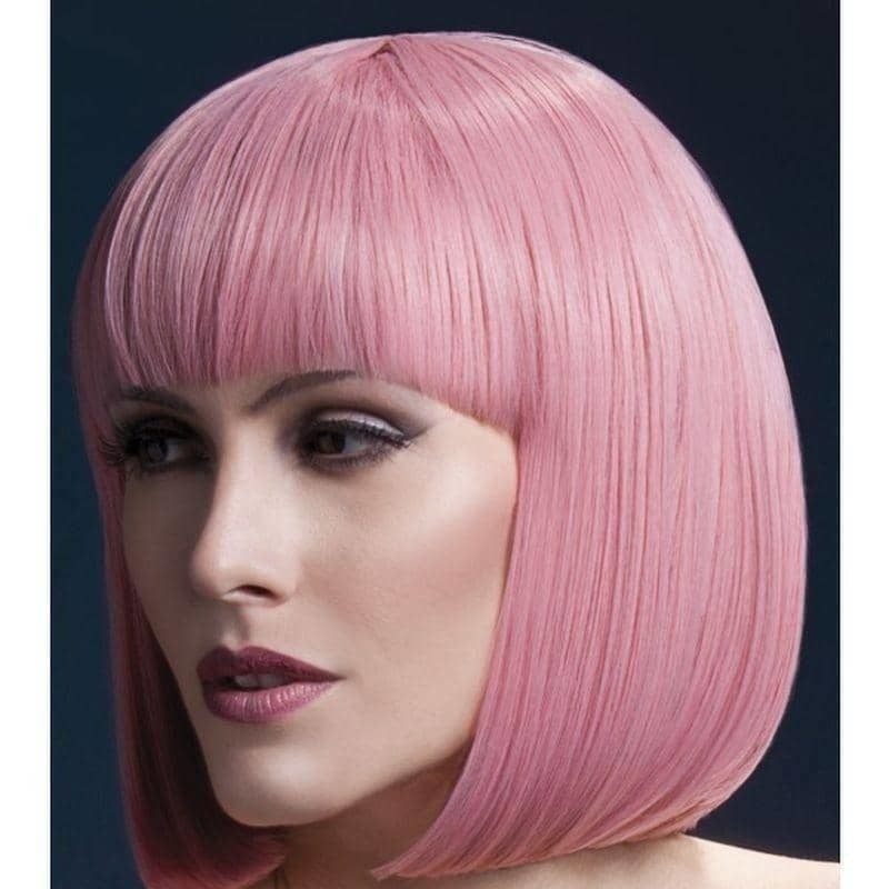 Fever Elise Wig Adult Pastel Pink Sleek Bob with Fringe_1