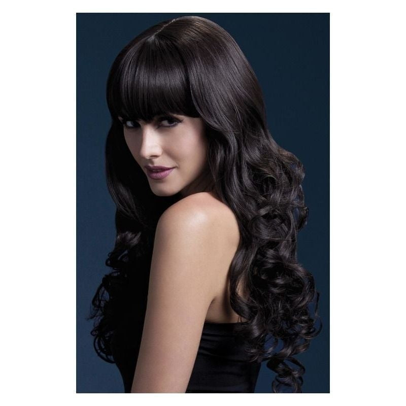 Fever Isabelle Wig Adult Brown Long Soft Curl with Fringe 66cm 1