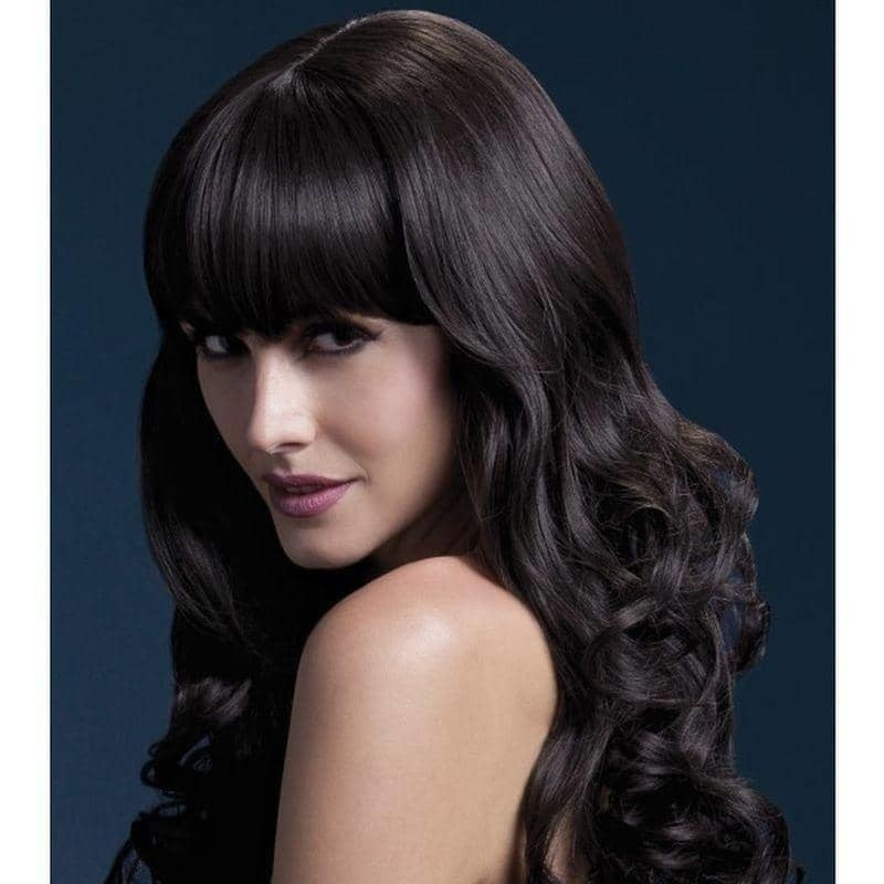 Fever Isabelle Wig Adult Brown Long Soft Curl with Fringe 66cm 2