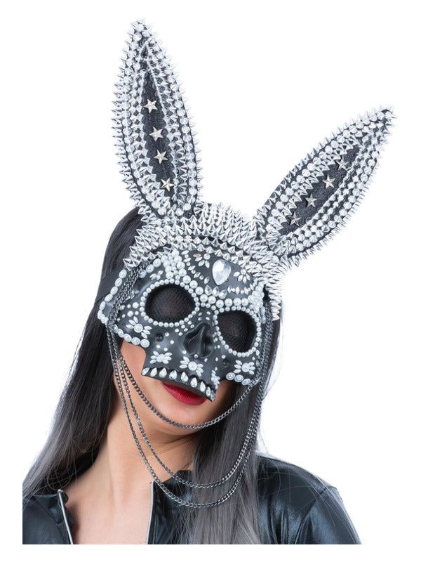 Fever Jewelled Skeleton Bunny Mask 1