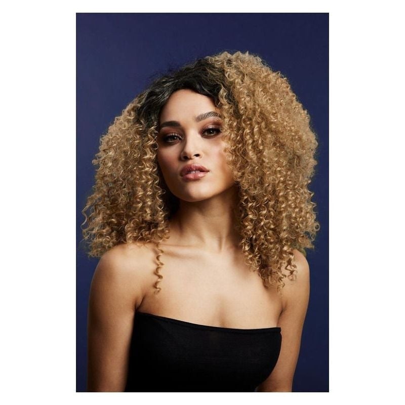 Lizzo Wig Caramel Big Curls Short Centre Parting 40cm 1